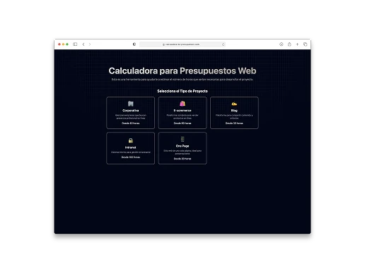 Generador de presupuestos web